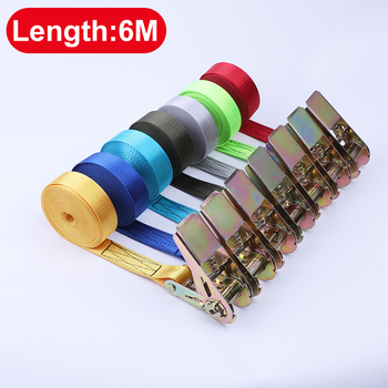 6 Meters Buckle Tie-Down Belt Cargo Straps With Metal Buckle Tow Rope Strong Ratchet Belt for Car Motorcycle Bike Luggage Bags
